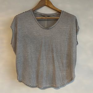 All Saints Black & White Striped Tee